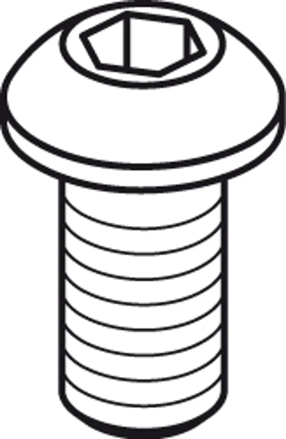 Flachkopfschraube mit Innensechskant, hergestellt von Ideal Standard, mit gewindeloser Fläche und gewindeloser Unterseite.
